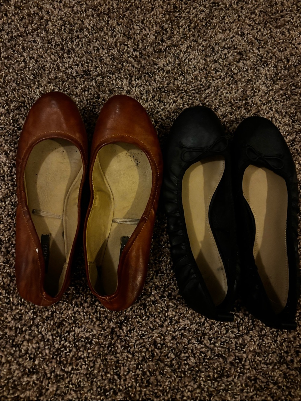 Ballet Flats in Brown and Black